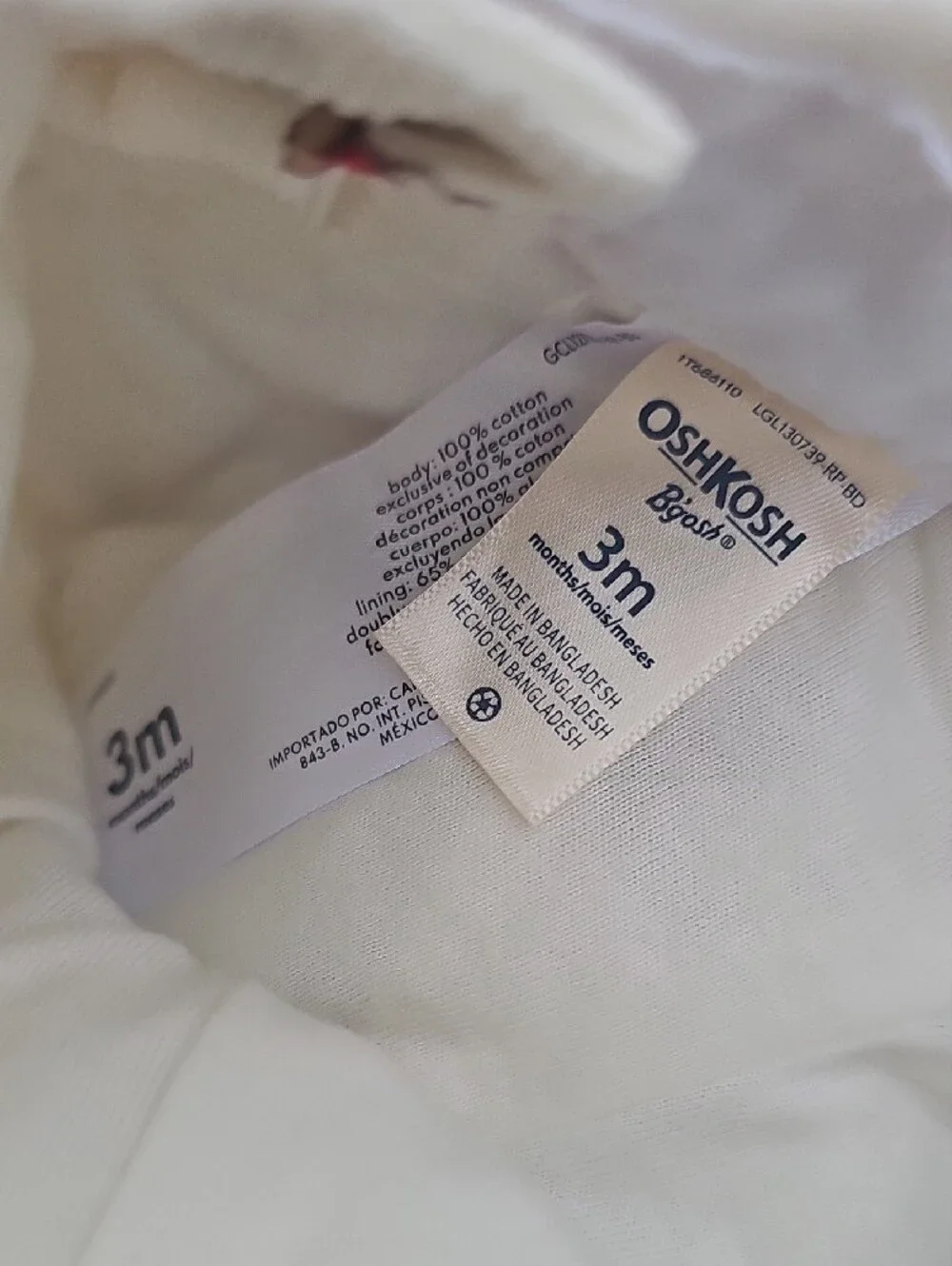 OshKosh B'gosh Cream Corduroy Teddy Bear Overalls 3m Baby Outfit